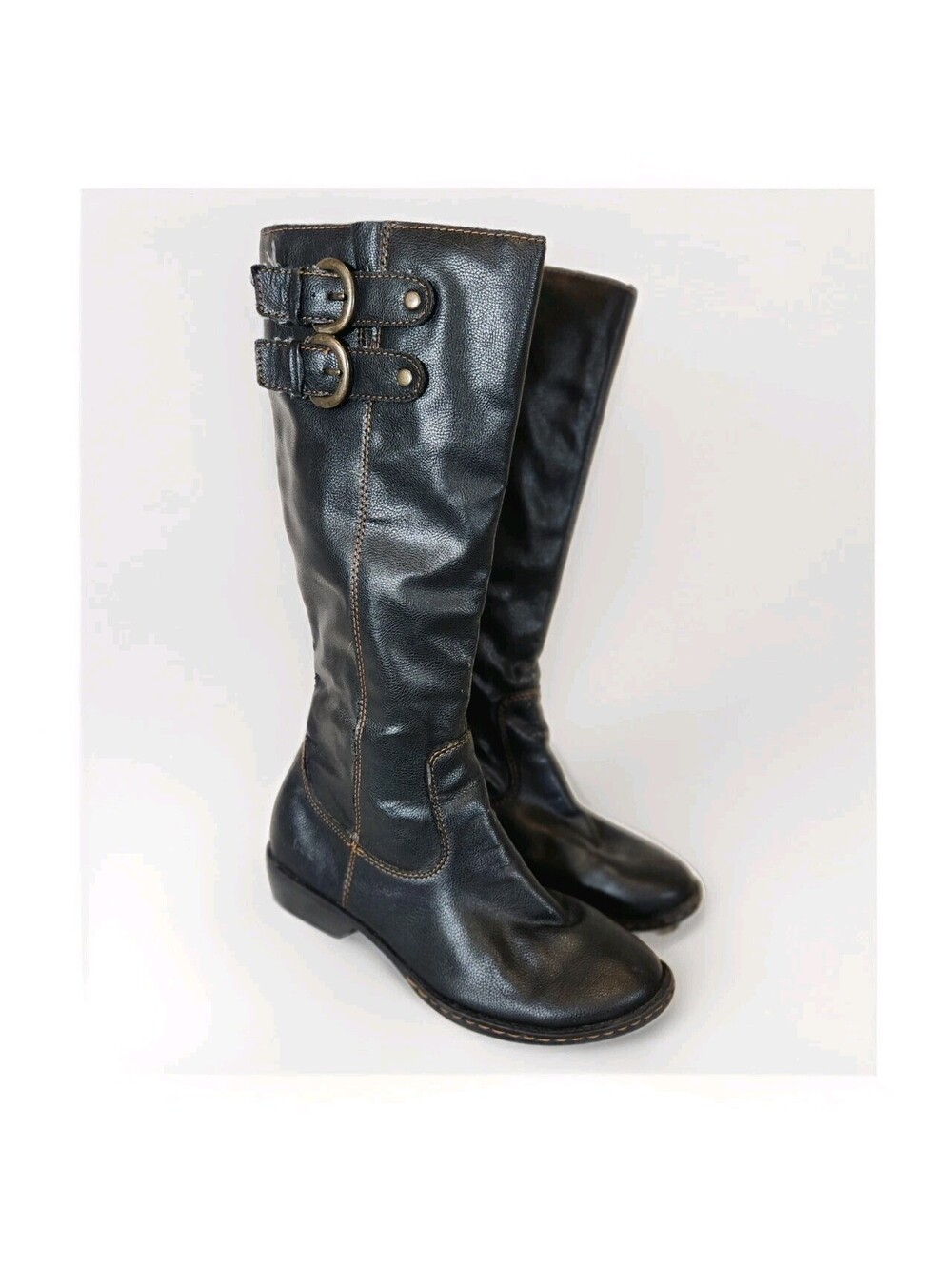 BOC Born Concept 6  Riding Boot Womens 6M Black Knee High Zip Leather
